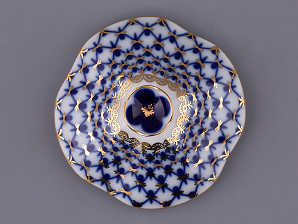 Чашка с блюдцем и с крышкой чайная 250 мл форма Подарочная-2 рисунок Кобальтовая сетка арт. 81.15419.00.1