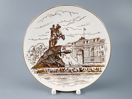 Декоративная тарелка 195 мм, форма Эллипс, рисунок Медный всадник, арт 80.96311.00.1