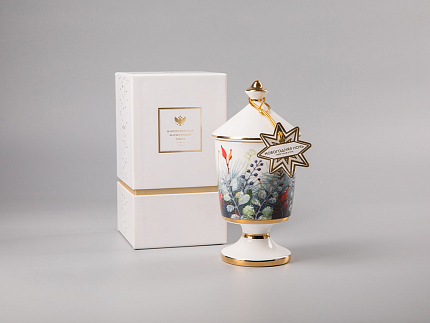 Свеча ароматическая в подарочной упаковке, форма Идиллия рисунок Календа аромат Новогодняя ночь, арт. 81.33152.00.1