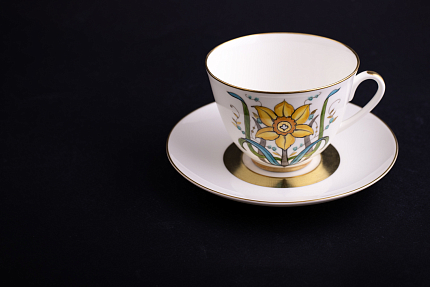 Сервиз чайный форма Весенняя, рисунок Золотой Нарцисс на 6 персон, 20 предметов, арт 61.21040.00.1