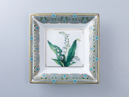 Подставка для мелочей в подарочной упаковке, форма Квадратная, рисунок Ландыш Майский, арт 81.34213.00.1