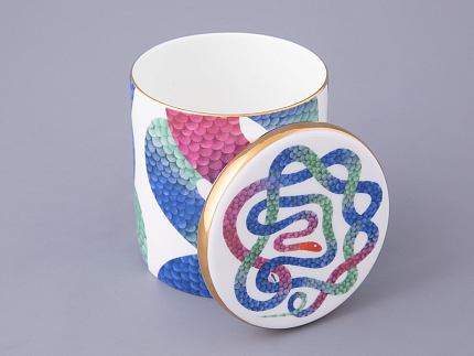 Свеча ароматическая в подарочной упаковке, форма top, рисунок Лунный змей, аромат Ванильный кекс арт. 81.32799.00.1