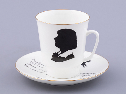Чашка с блюдцем 165 мл форма Майская, рисунок Русские писатели Цветаева, арт. 81.32766.00.1
