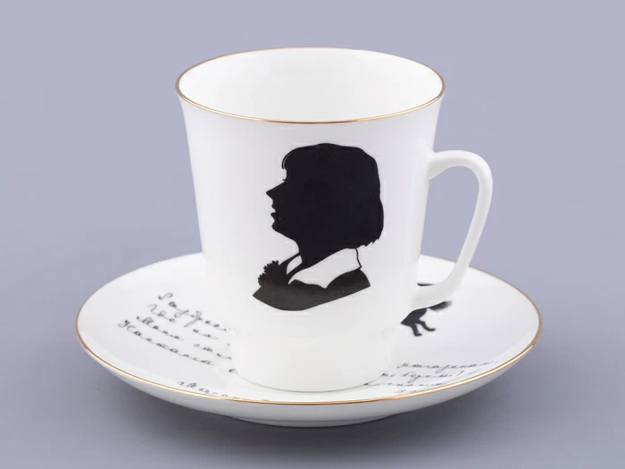 Чашка с блюдцем 165 мл форма Майская, рисунок Русские писатели Цветаева, арт. 81.32766.00.1, 