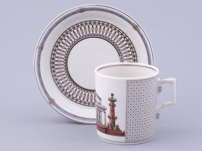 Сервиз чайный на 6 персон 21 предмет, форма Гербовая, рисунок Серебряный город, арт. 81.32583.00.1