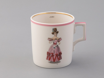 Чашка с блюдцем чайная 220 мл форма Гербовая рисунок Modes de Paris 1828 арт. 81.25414.00.1