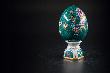 Яйцо пасхальное Зеленое с птицей, арт 60.09645.00.1