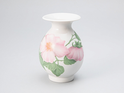 Ваза для цветов форма Березка №6 рисунок Дикая роза арт. 80.84200.00.1