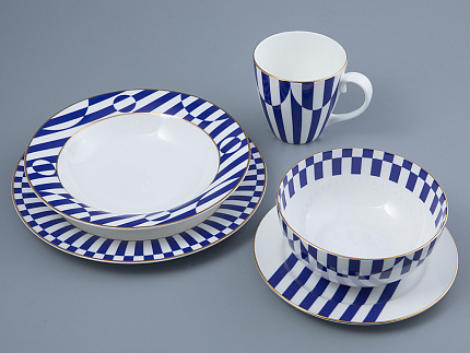 Тарелка глубокая 235 мм Стандартная-2 рисунок Да и нет Синий арт. 80.44733.00.1