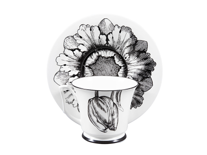 Подарочный набор чашка с блюдцем, форма Юлия рисунок Сысоев Волшебный сад I арт. 81.30912.00.1, 