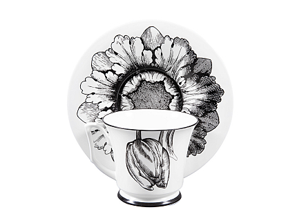 Подарочный набор чашка с блюдцем, форма Юлия рисунок Сысоев Волшебный сад I арт. 81.30912.00.1