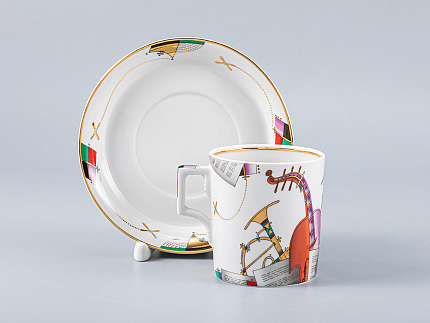 Сервиз чайный форма Гербовая рисунок Музыкальные инструменты, 6 персон 14 предметов, арт. 81.28041.00.1