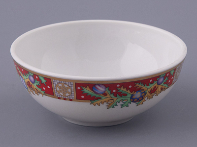 Салатник 120 мм, форма Утро, рисунок Морозный январь красная, арт. 80.48360.00.1