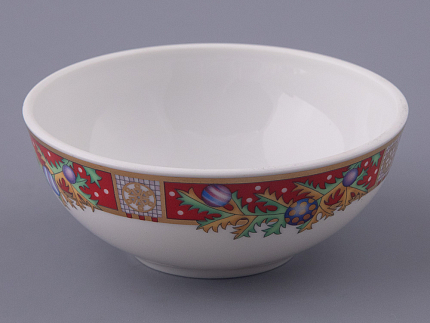 Салатник 120 мм, форма Утро, рисунок Морозный январь красная, арт. 80.48360.00.1