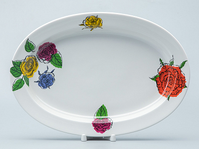 Блюдо овальное Молодежная Галерея роз 350 мм арт. 80.40347.00.1
