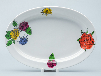 Блюдо овальное Молодежная Галерея роз 350 мм арт. 80.40347.00.1