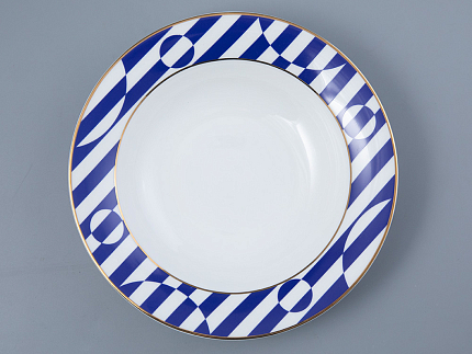 Тарелка глубокая 235 мм Стандартная-2 рисунок Да и нет Синий арт. 80.44733.00.1