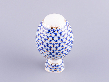Яйцо пасхальное на подставке 132 мм рисунок Кобальтовая сетка арт.  80.07117.00.1