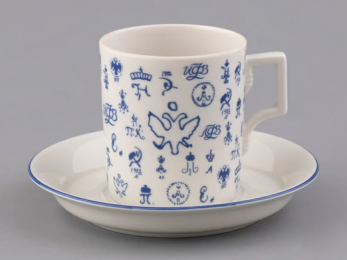 Подарочный набор Чашка с блюдцем чайная, форма Гербовая, рисунок Лого 2, арт 81.32932.00.1, 