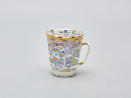 Чашка с блюдцем 165 мл форма Майская рисунок Морозный вечер, арт. 81.10507.00.1