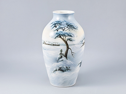 Ваза форма Ламповая рисунок Зимний вечер арт. 80.88195.00.1