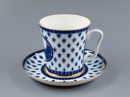 Бокал с блюдцем, форма Ленинградский, рисунок Верхне-Лебяжий мост, арт 81.27423.00.1, 