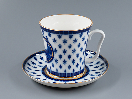 Бокал с блюдцем, форма Ленинградский, рисунок Верхне-Лебяжий мост, арт 81.27423.00.1