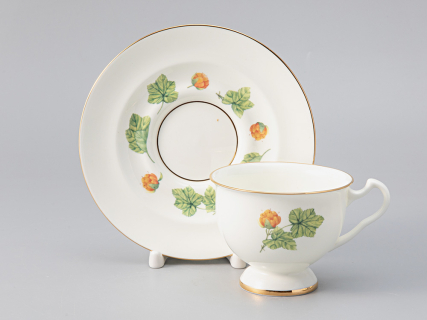 Чашка с блюдцем чайная форма Айседора рисунок Морошка арт. 81.26753.00.1, 