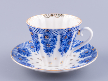 Чашка с блюдцем чайная 235 мл форма Лучистая рисунок Корзиночка арт. 81.10303.00.1, 