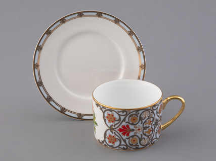 Чашка с блюдцем 250 мл в подарочной упаковке форма Соло, рисунок, Мак восточный, арт.81.32655.00.1, 