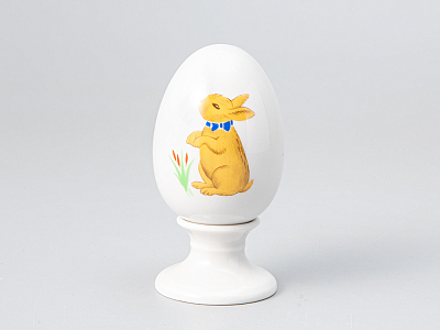 Яйцо пасхальное на подставке форма Нева рисунок Солнечный заинька, арт. 80.98855.00.1
