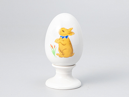 Яйцо пасхальное на подставке форма Нева рисунок Солнечный заинька, арт. 80.98855.00.1