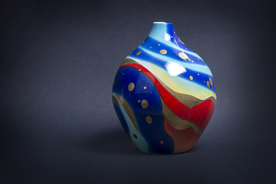 Ваза малый размер, форма Круглая, рисунок Космея арт 60.13685.00.1