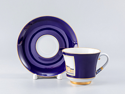 Чашка с блюдцем чайная 220 мл форма Банкетная рисунок Классика Петербурга 52% №2 арт. 81.18103.00.1