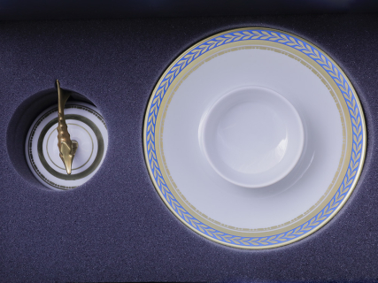 Подарочный набор стопки и икорница рис. Золотой арт. 81.30556.00.1, 