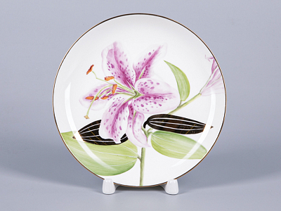 Чашка с блюдцем чайная 300мл, форма Купольная, рисунок Лилии, арт 81.29655.00.1