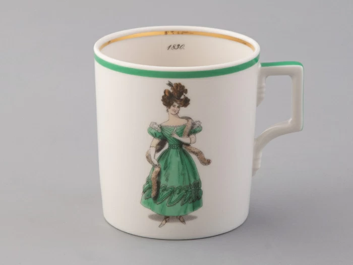 Чашка с блюдцем чайная 220 мл форма Гербовая рисунок Modes de Paris (Мода Парижа) 1830 арт. 81.25415.00.1, 