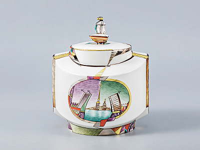 Сервиз чайный форма Ковчег рисунок Ладонь Невы, 4 персоны 12 предметов, арт. 81.15852.00.1