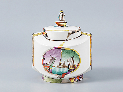 Сервиз чайный форма Ковчег рисунок Ладонь Невы, 4 персоны 12 предметов, арт. 81.15852.00.1