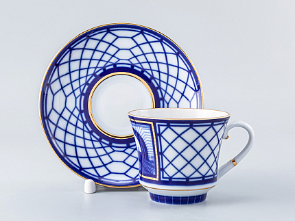 Чашка с блюдцем чайная 220 мл форма Банкетная рисунок Эрмитажный мост арт. 81.16039.00.1