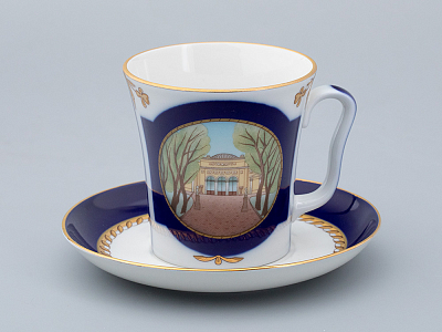 Бокал с блюдцем форма Ленинградский рисунок Летний сад Петра I арт. 81.31479.00.1