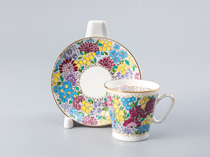 Чашка с блюдцем кофейная 80 мл.,  форма Черный кофе, рисунок Весенние цветы арт. 81.15327.00.1, 