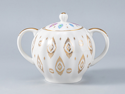 Сервиз чайный форма Тюльпан рисунок Перо павлина, 6 персон 14 предметов, арт. 81.27962.00.1, 