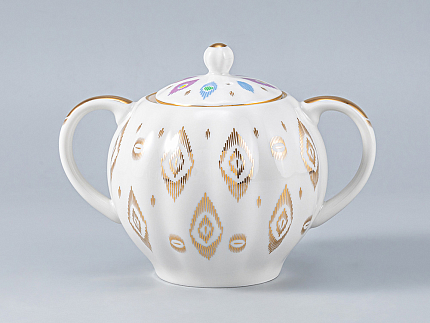 Сервиз чайный форма Тюльпан рисунок Перо павлина, 6 персон 14 предметов, арт. 81.27962.00.1