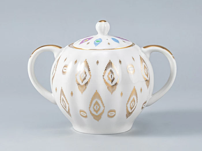 Сервиз чайный форма Тюльпан рисунок Перо павлина, 6 персон 14 предметов, арт. 81.27962.00.1, 