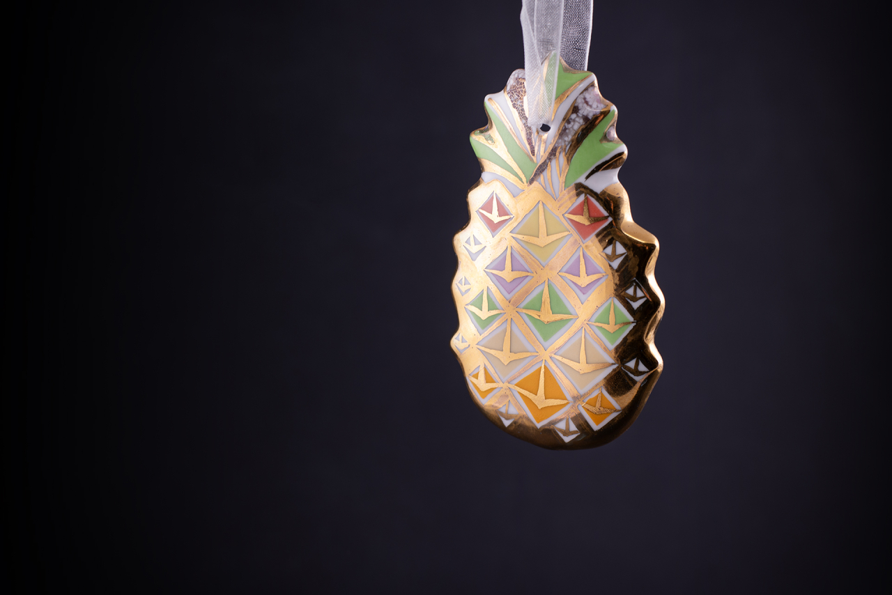 Елочная игрушка Ананас Золотой, арт 60.14693.00.1, 