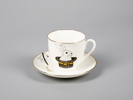 Чашка с блюдцем кофейная 180 мл форма Ландыш рисунок Фокус удача арт. 81.30679.00.1