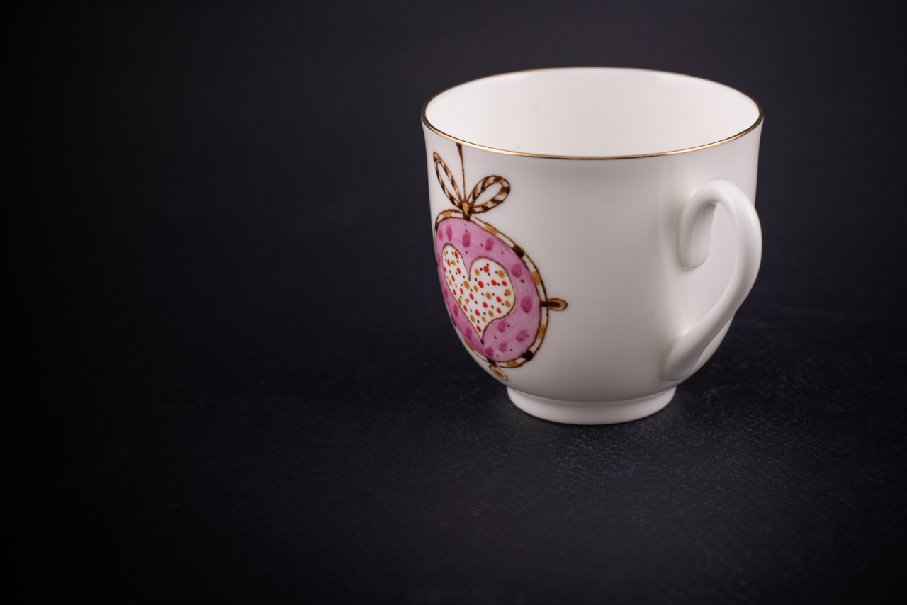 Чашка с блюдцем кофейная 180 ., форма Ландыш, рисунок Сердечное поздравление, арт 61.21046.00.1, 