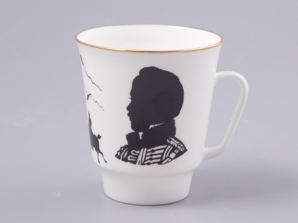 Чашка с блюдцем 165 мл форма Майская рисунок Русские писатели Лермонтов, арт. 81.31746.00.1, 