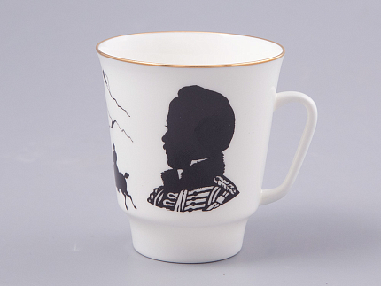 Чашка с блюдцем 165 мл форма Майская рисунок Русские писатели Лермонтов, арт. 81.31746.00.1